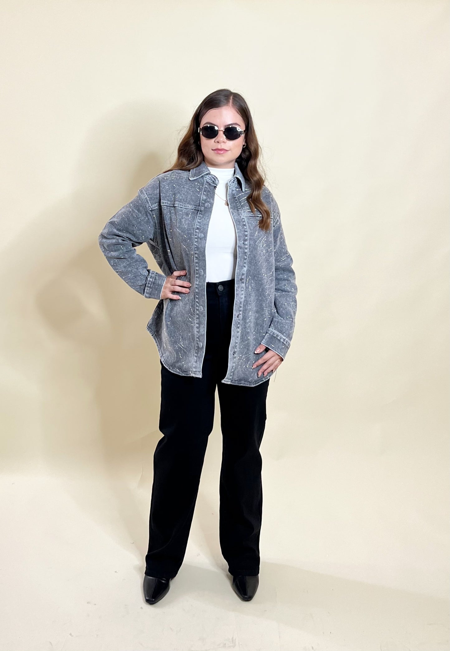 Camisa Gris brillos Balam