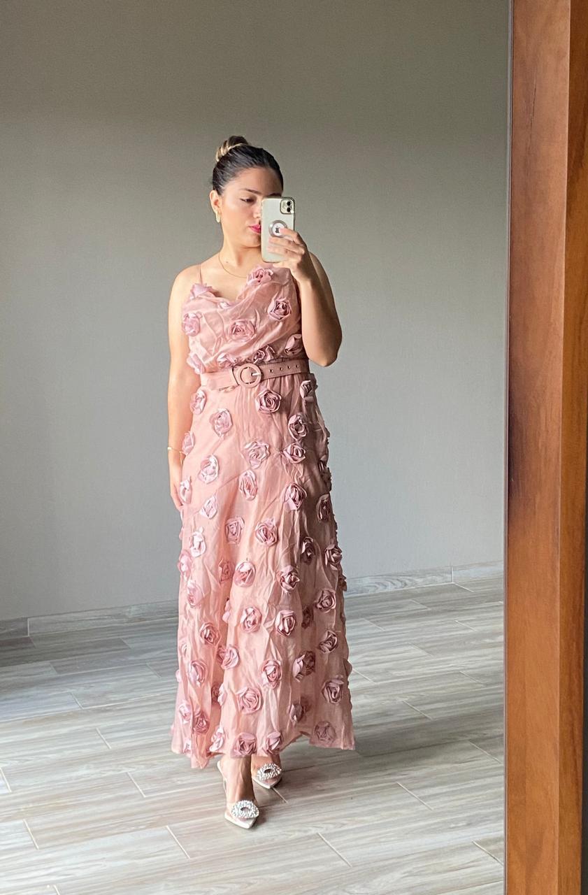 Vestido de fiesta rosas