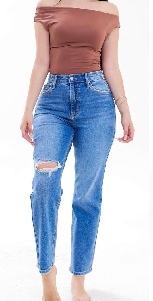 Jean straight corto