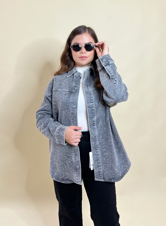 Camisa Gris brillos Balam
