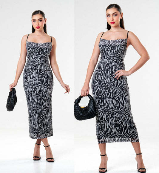 Vestido Zebra Curve